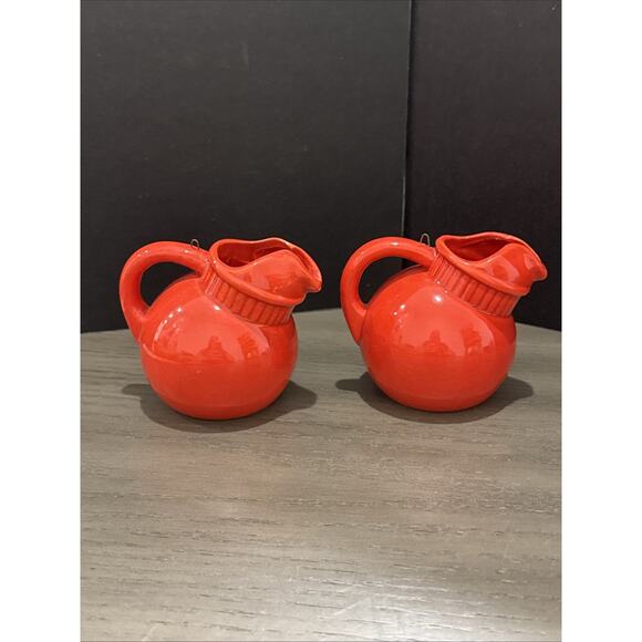 VTG SCF Mini Pitcher Ornaments Set of 4 • Red Yellow Green • Ceramic Decor - Picture 12 of 16